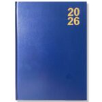 A4 Hardcover Dagagenda - Bureau Agenda Blauw - 1D/1P - 2026