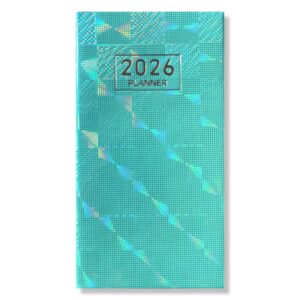 Pocket Softcover Weekagenda - Holografisch Groen - 7D/2P - 2026