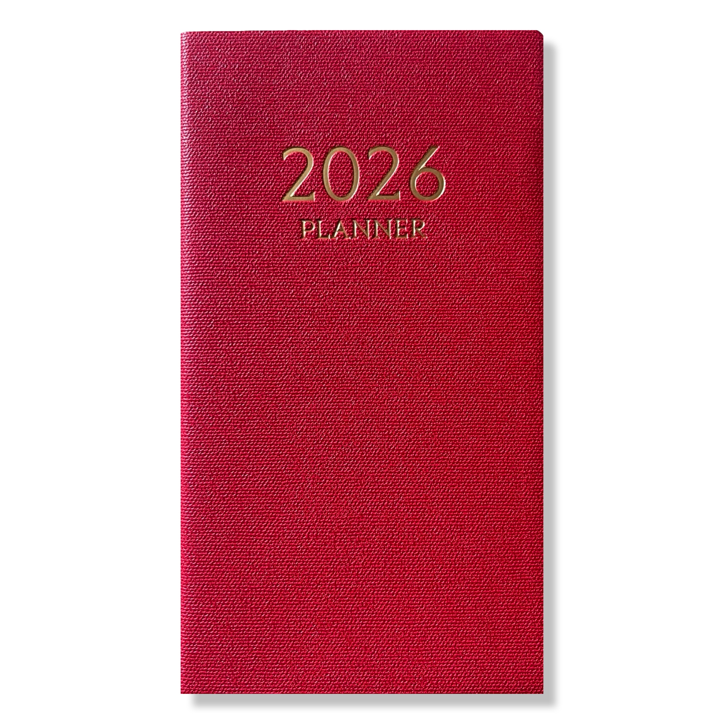 2026 Pocket Agenda - Dagagenda 1D/1P - Softcover Rood- 9,5x17,3cm